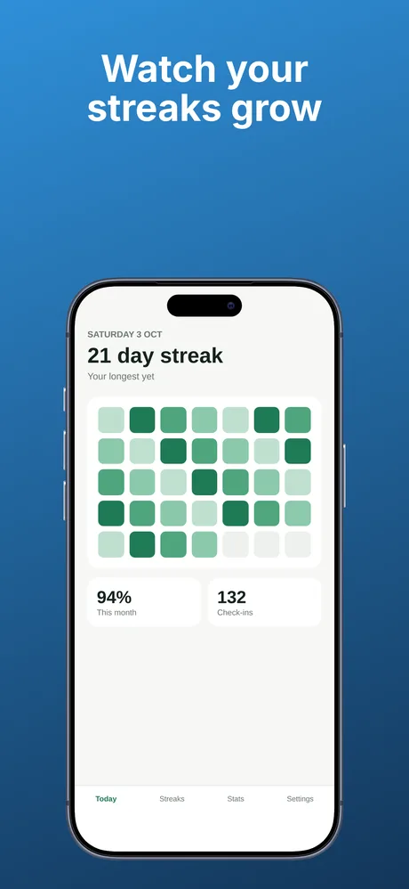 Exported App Store screenshot 2 of 4 for a habit tracker app